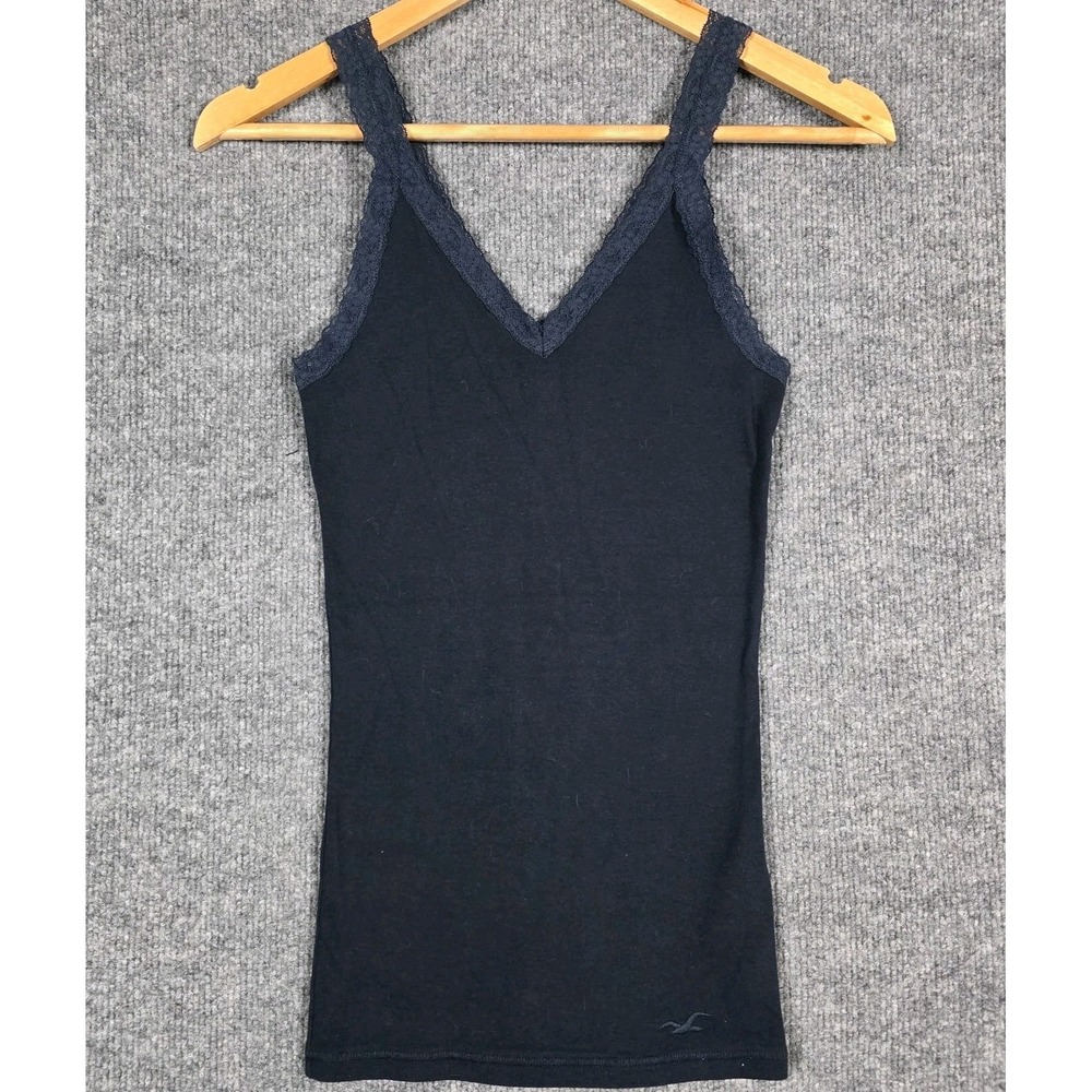 Vtg Y2K Hollister Tank Top‎ Small Babydoll Lace Fitted Cami Bella Swan Preppy
